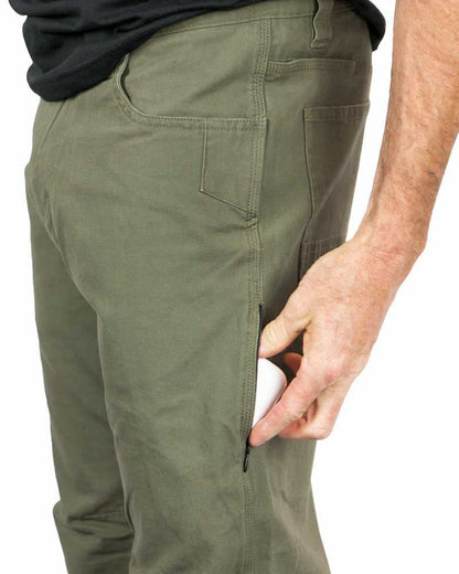 Off The Grid Surplus - Trailblazer Taper Fit Pants - DK Olive - Left side pocket detail