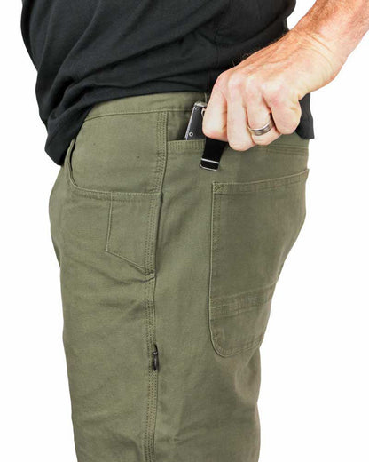 Off The Grid Surplus - Trailblazer Taper Fit Pants - DK Olive - Knife pocket detail