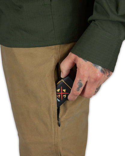 Off The Grid Surplus - Trailblazer Boot Cut Pants - Coyote - Left side pocket detail