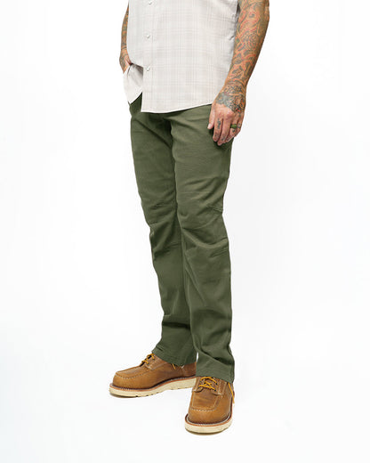 Off The Grid Surplus - Trailblazer Taper Fit Pants - DK Olive - Front left, casual pose