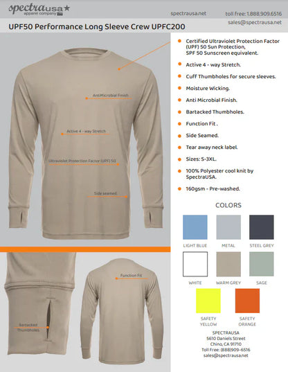 SpectraUSA - UPF 50 Performance Crew - Features