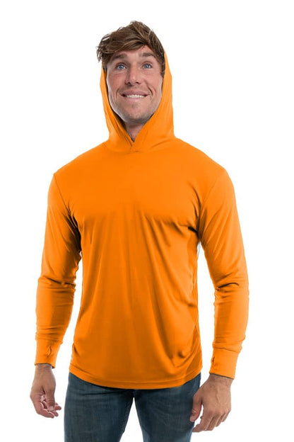 SpectraUSA - UPF 50 Performance Hoody - Front, hoodie up - Safety orange