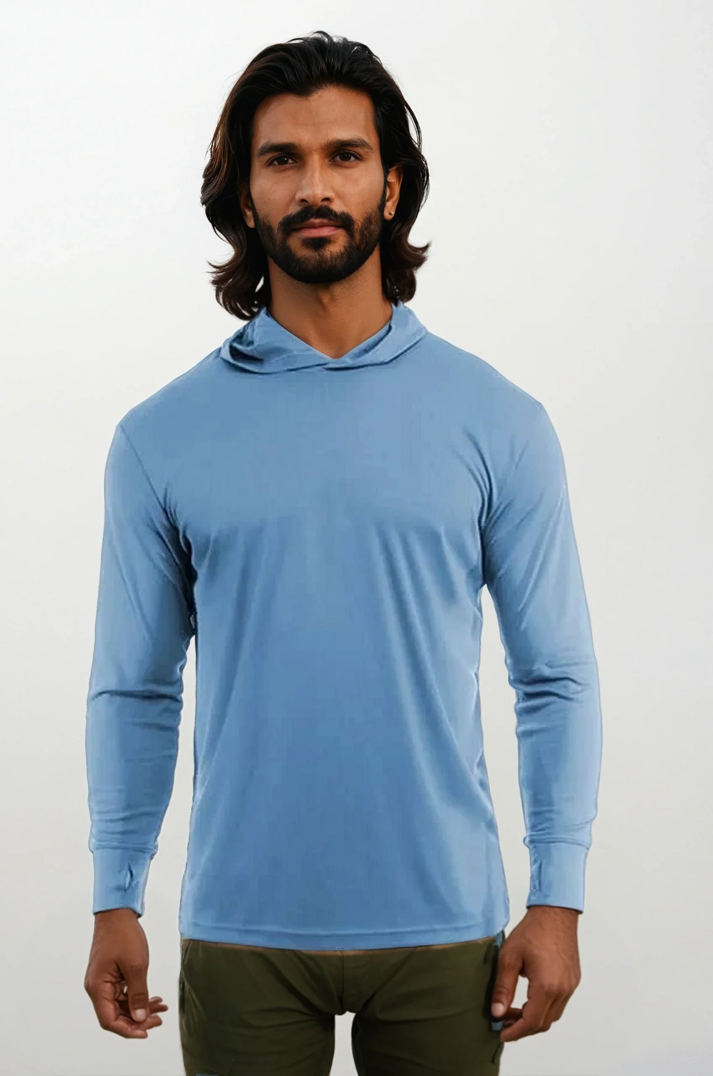 SpectraUSA - UPF 50 Performance Hoody - Front, alternate model - Light blue