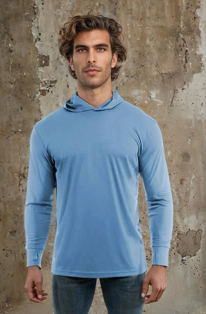 SpectraUSA - UPF 50 Performance Hoody - Front, alternate model - Light blue