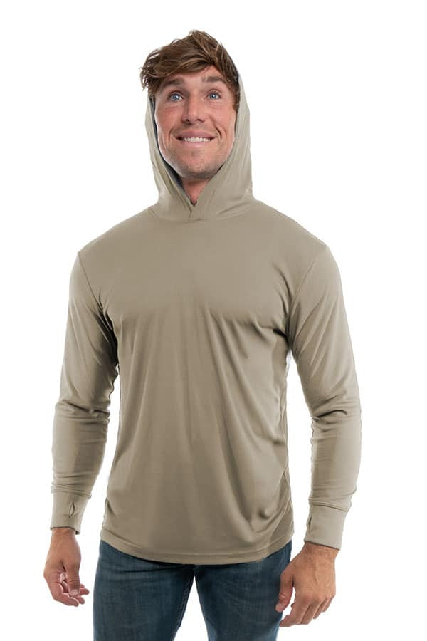 SpectraUSA - UPF 50 Performance Hoody - Front, hoodie up - Warm grey