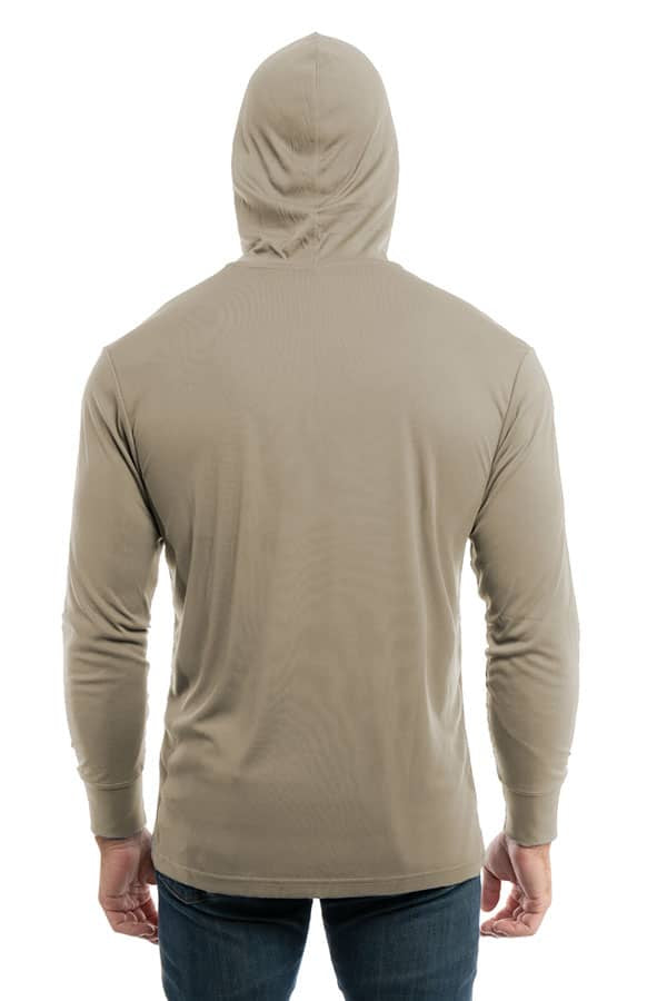SpectraUSA - UPF 50 Performance Hoody - Back, hoodie up - Warm grey