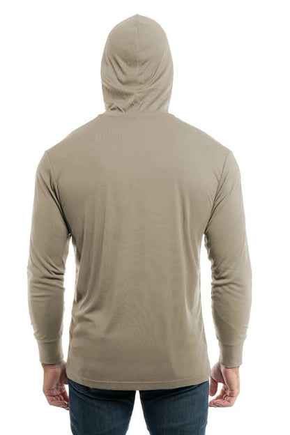 SpectraUSA - UPF 50 Performance Hoody - Back, hoodie up - Warm grey