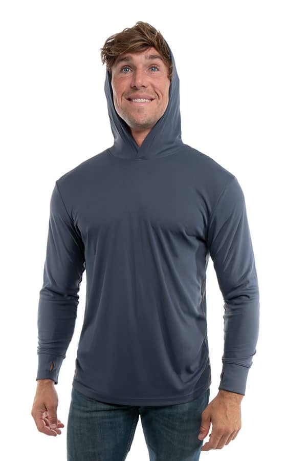 SpectraUSA - UPF 50 Performance Hoody - Front, hoodie up - Steel grey