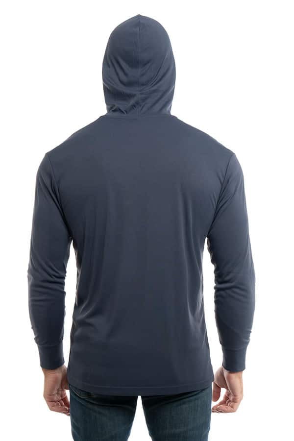 SpectraUSA - UPF 50 Performance Hoody - Back, hoodie up - Steel grey