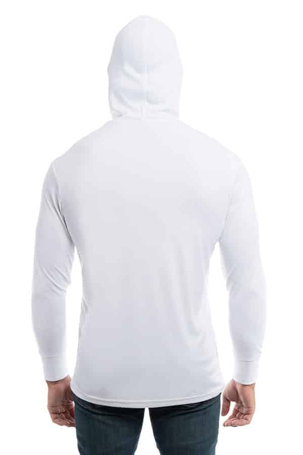SpectraUSA - UPF 50 Performance Hoody - Back, hoodie up - White