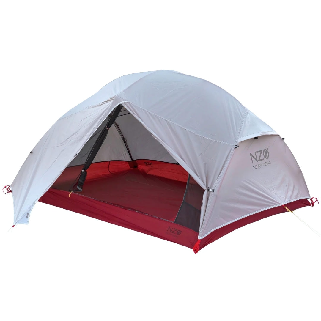 Near Zero Outdoor Gear - 3P DynaLite Tent - 3 person tent setup with rain-fly privacy cover