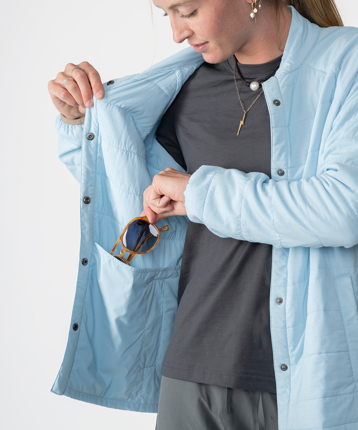 Strafe Outerwear - Highlands Shirt Jacket - Women's - Inside pocket - Power blue