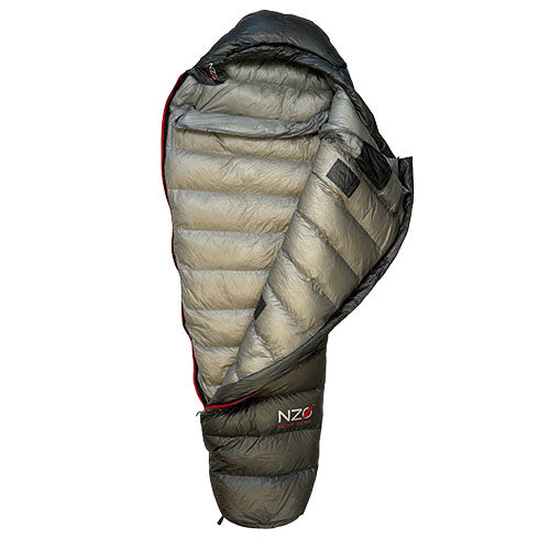 Near Zero Outdoor Gear - ZERO Mummy Sleeping Bag - Unrolled and opened up