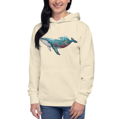 Trail Tide Co - Reef Rider Hoodie - Front Left - Female model - Bone