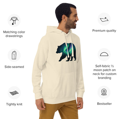 Trail Tide Co - Aurora Bear Hoodie - Features - Male model - Bone