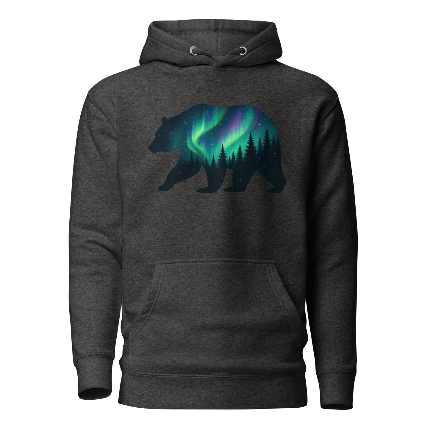 Trail Tide Co - Aurora Bear Hoodie - Front - Charcol Heather