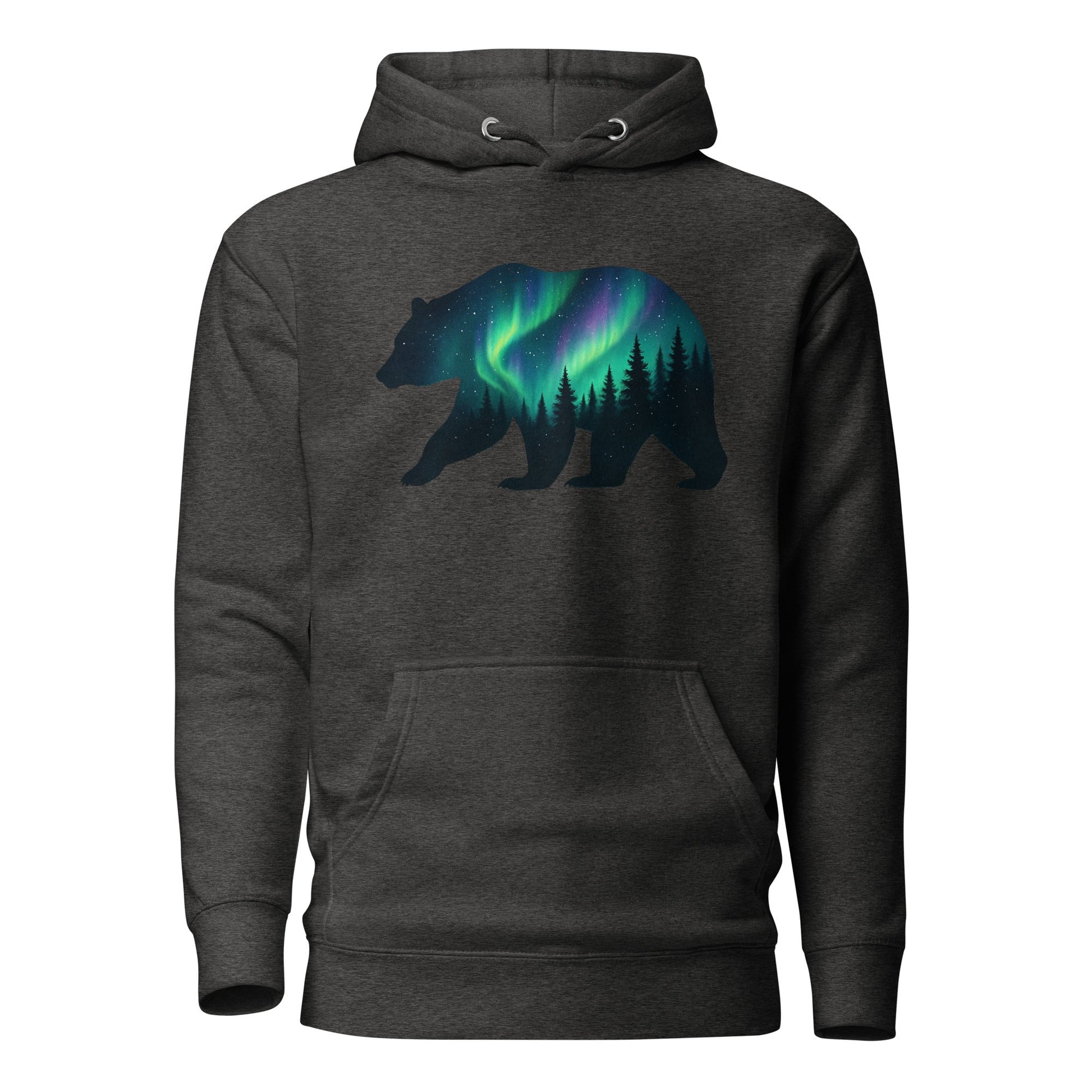Trail Tide Co - Aurora Bear Hoodie - Front - Charcol Heather