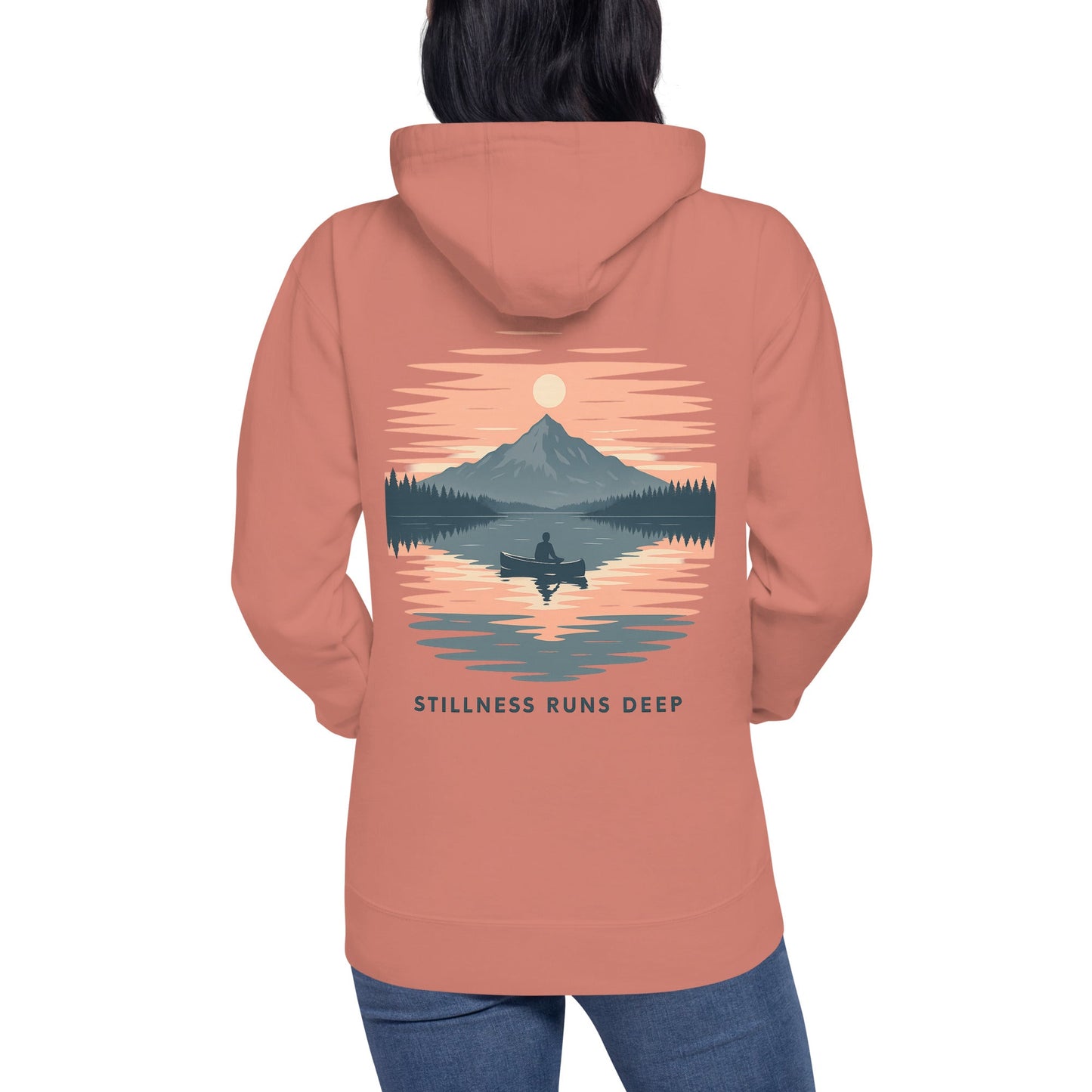 Trail Tide Co - Highwater Horizon Hoodie - Back - Female model - Dusty Rose