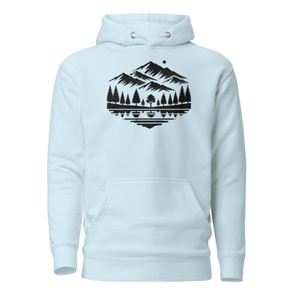 Trail Tide Co - Alpine Reflection Hoodie - Front - Sky Blue