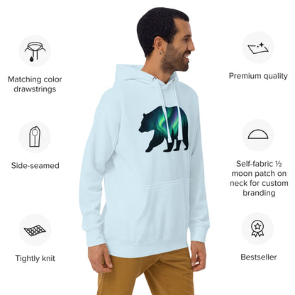 Trail Tide Co - Aurora Bear Hoodie - Features - Male model - Carbon Grey