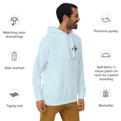 Trail Tide Co - Highwater Horizon Hoodie - Features - Male model - Sky Blue