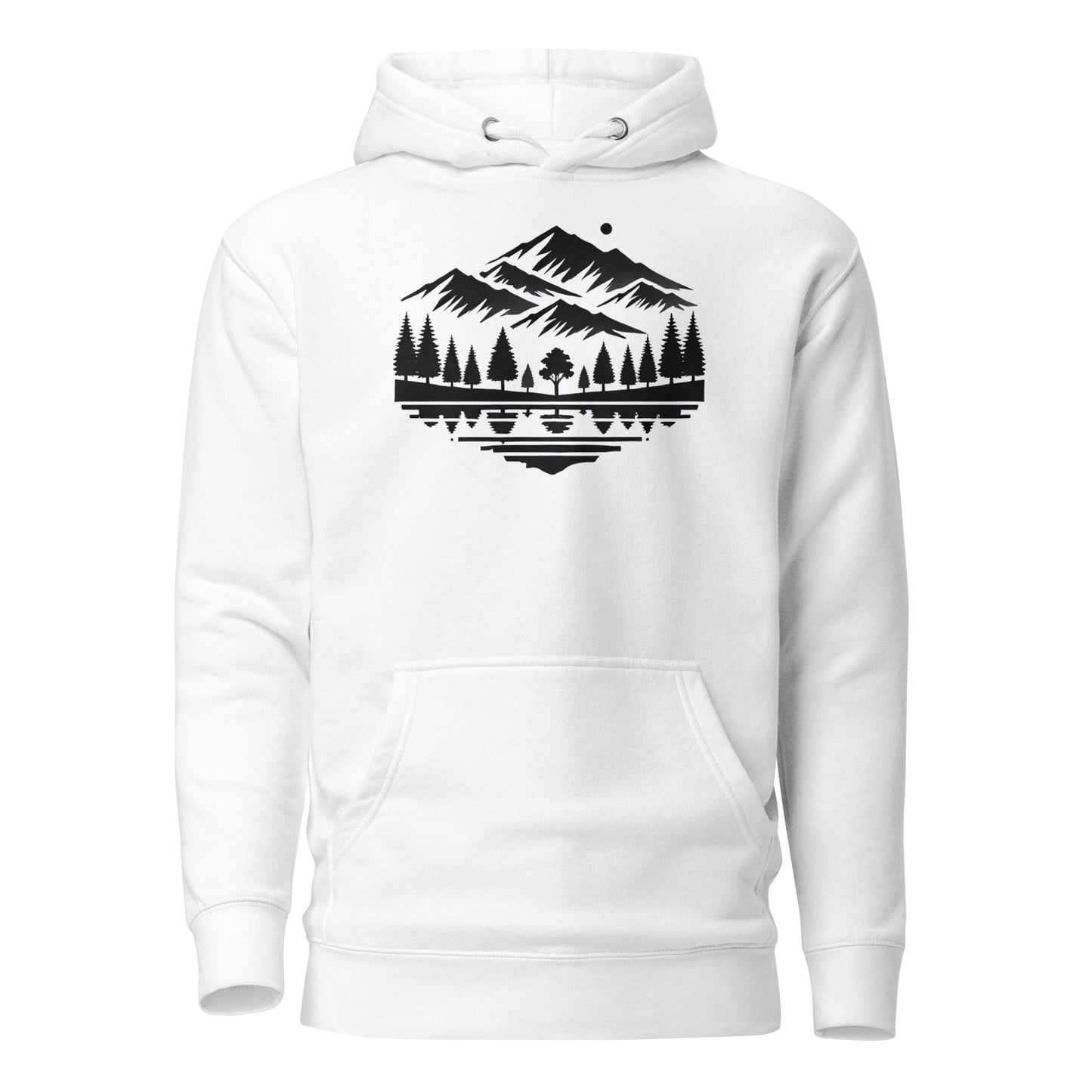 Trail Tide Co - Alpine Reflection Hoodie - Front - White