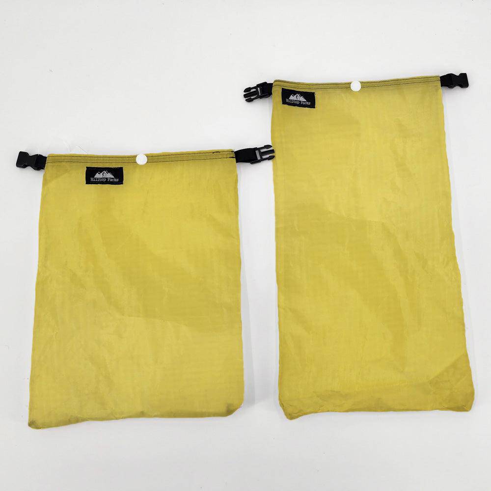 Hilltop Packs LLC - Ultralight Ditty Dry Bags - Challenge D50T fabric - Yellow, small & medium long