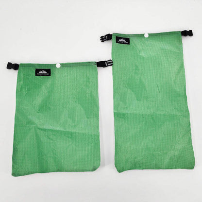 Hilltop Packs LLC - Ultralight Ditty Dry Bags - Challenge D50T fabric - Green, small & medium long