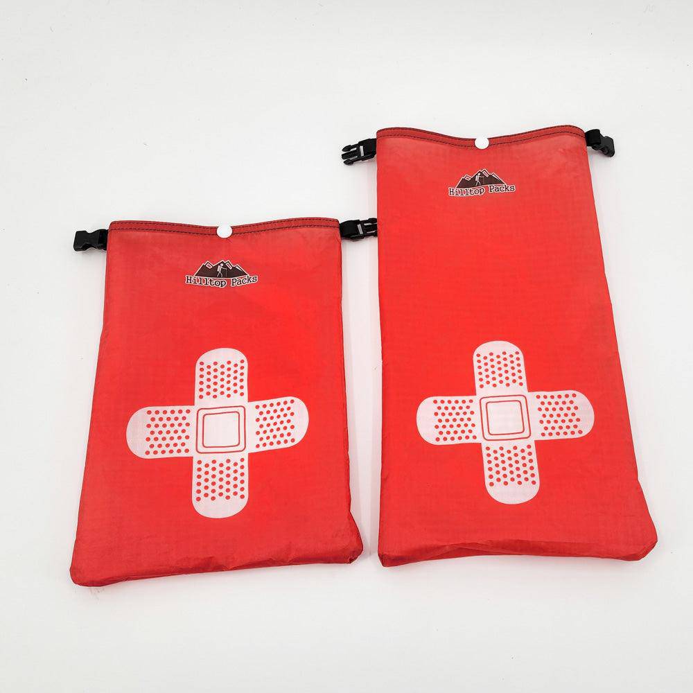 Hilltop Packs LLC - Ultralight Ditty Dry Bags - Challenge D50T fabric - Red, med kit 3, small & medium long
