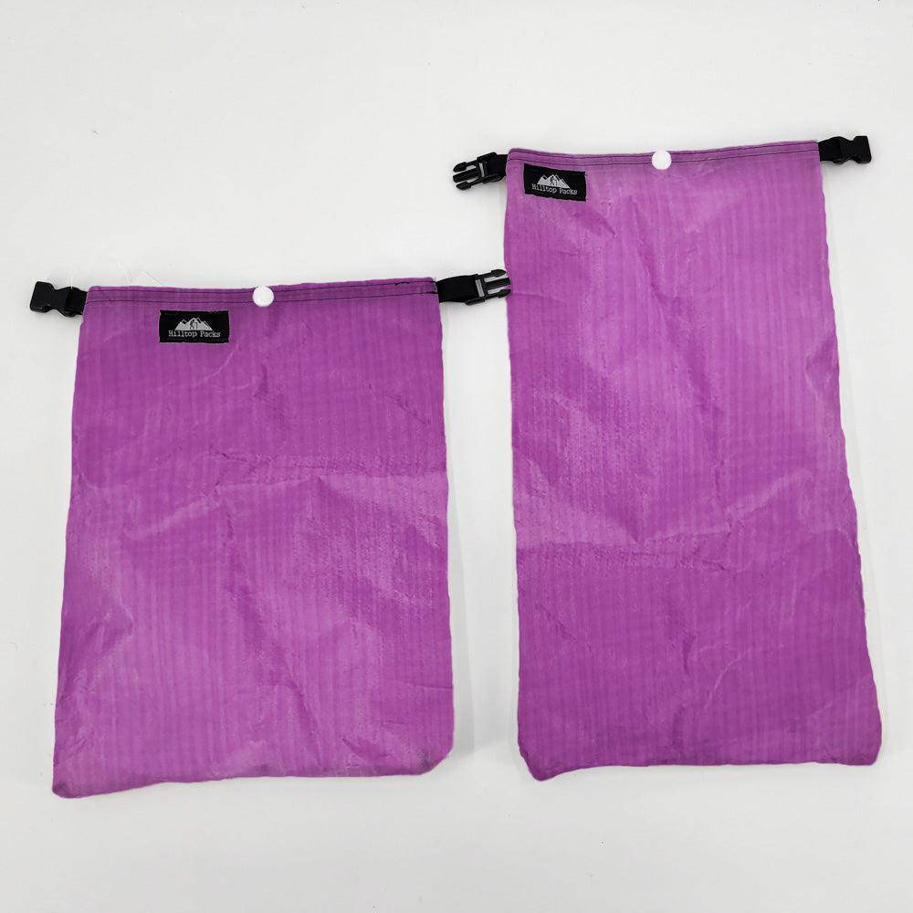 Hilltop Packs LLC - Ultralight Ditty Dry Bags - Challenge D50T fabric - Purple, small & medium long