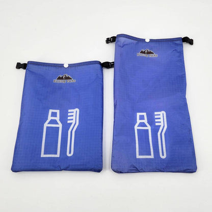 Hilltop Packs LLC - Ultralight Ditty Dry Bags - Challenge D50T fabric - Blue, hygiene, small & medium long