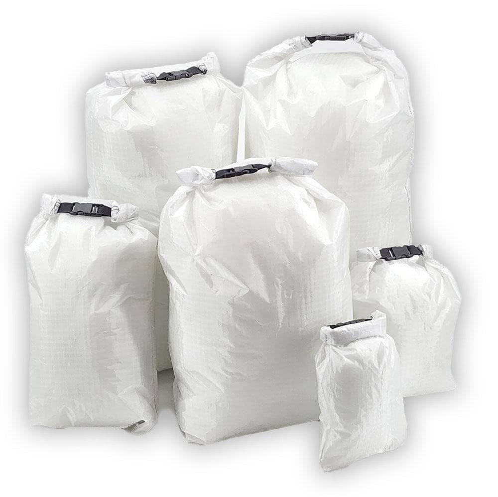 Hilltop Packs LLC - Ultralight Roll Top Dry Bags - Challenge D50T fabric - Various sizes, shown full