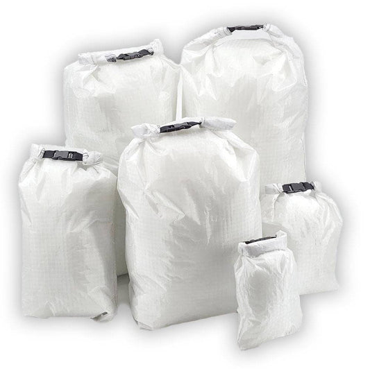 Hilltop Packs LLC - Ultralight Roll Top Dry Bags - Challenge D50T fabric - Various sizes, shown full