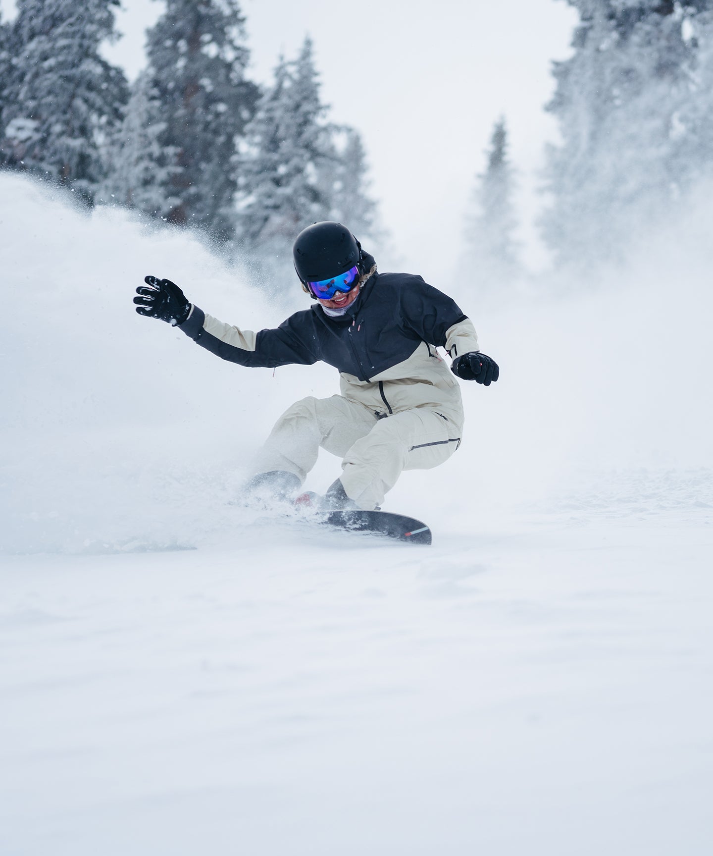 Strafe Outerwear - Meadow 3L Shell Jacket - Snowboarding wearing jacket, getting radical in snow - Light Khaki