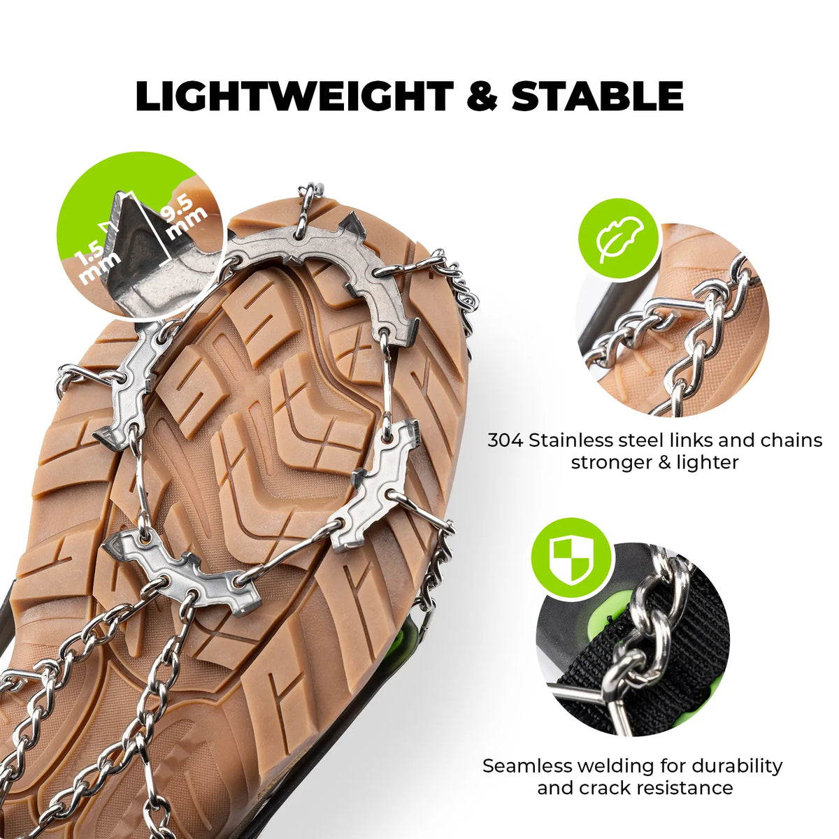 Anti Slip Stainless Steel Traction Devices for Shoes and Boots