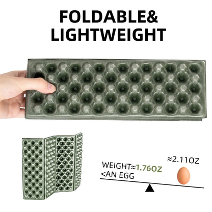 Qunature Global - Folding Seat Pad Mat with Foam for Hiking & Camping,  Lightweight & Portable - Foldable & Lightweight - Army Green