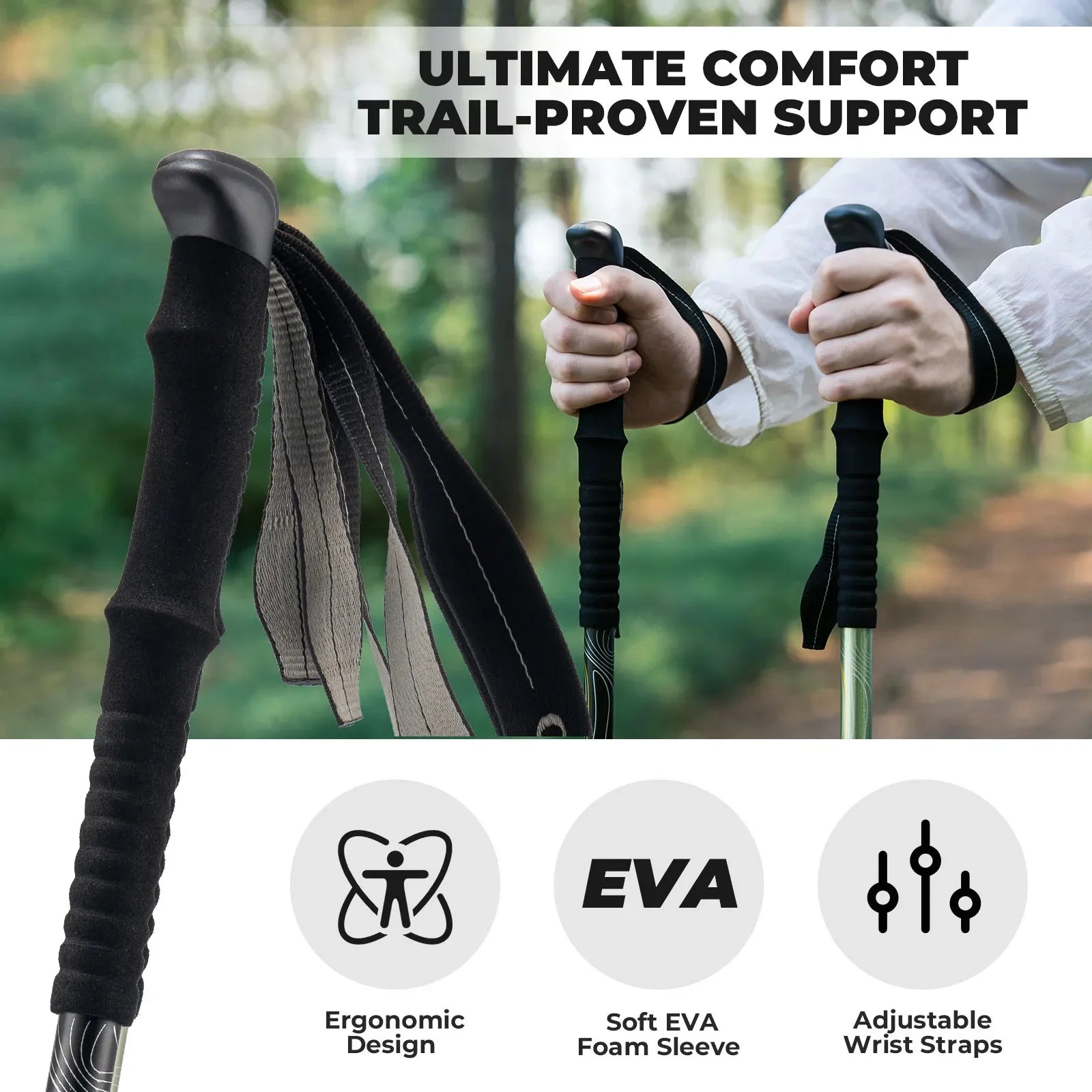 Qunature Global - Ultra-Light 3-Section Trekking Pole - Grip details
