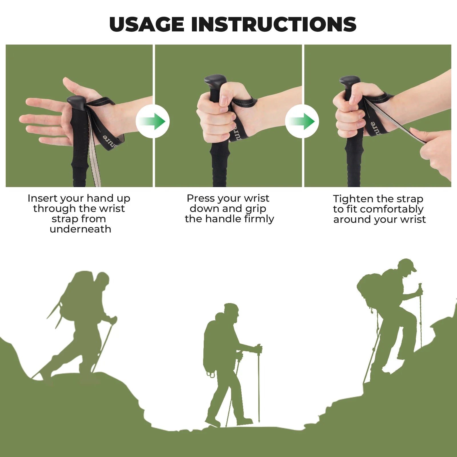 Qunature Global - Ultra-Light 3-Section Trekking Pole - Strap details
