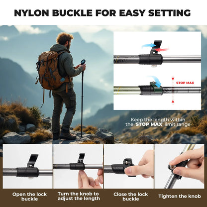 Qunature Global - Ultra-Light 3-Section Trekking Pole - Extention details