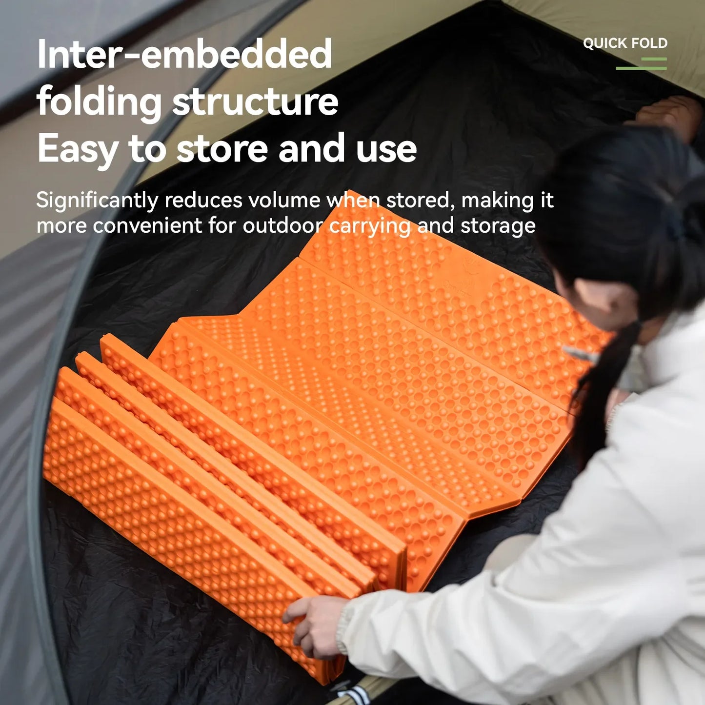 Qunature Global - Ultralight Folding Sleeping Pad Waterproof R-Value 1.8 for Camping & Hiking - Easy to use and store