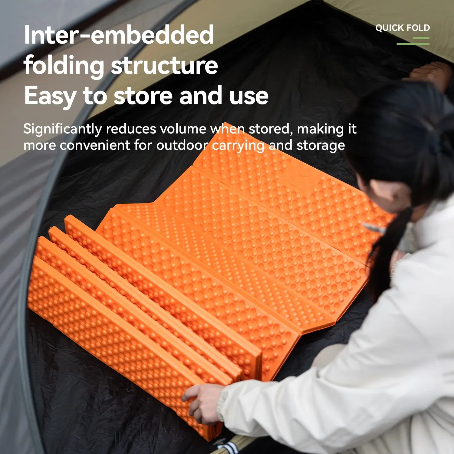 Qunature Global - Ultralight Folding Sleeping Pad Waterproof R-Value 1.8 for Camping & Hiking - Easy to use and store