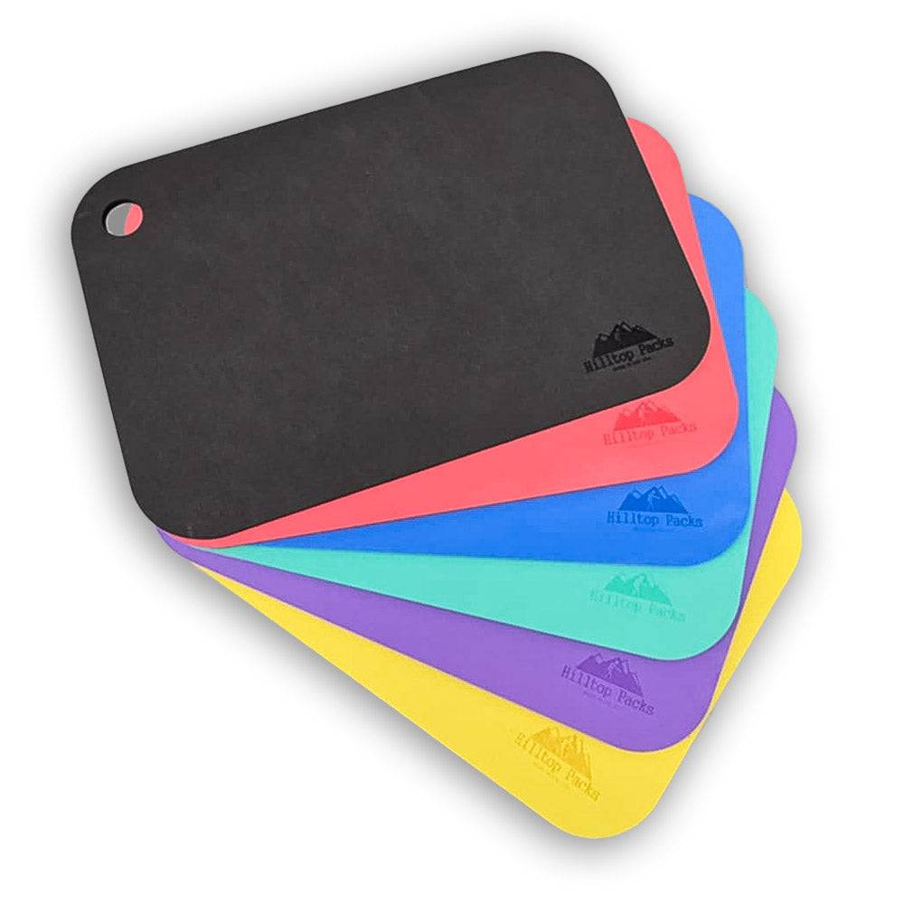 Hilltop Packs LLC - Ultralight Sit Pad - Various colored sit pad, displayed fanned out