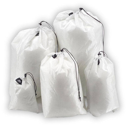 Hilltop Packs LLC - Ultralight Drawstring Stuff Sacks - Challenge D50T fabric - Various sizes, shown full