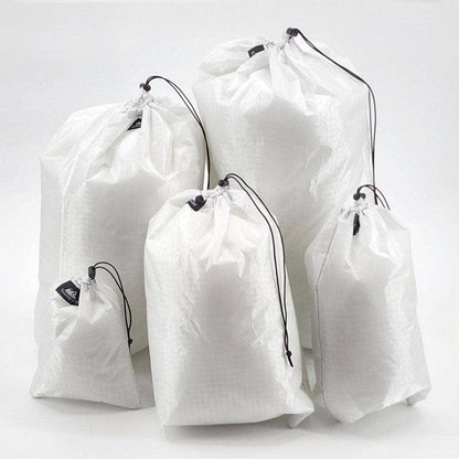 Hilltop Packs LLC - Ultralight Drawstring Stuff Sacks - Challenge D50T fabric - Various sizes, shown full