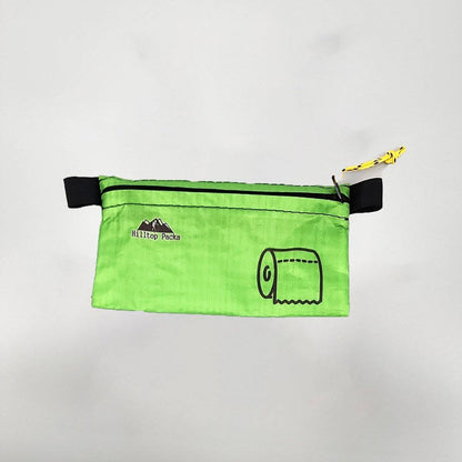 Hilltop Packs LLC - Ultralight Zipper Pouches - Classic Patterns - Challenge D50T Fabric - Green, toilet paper, small
