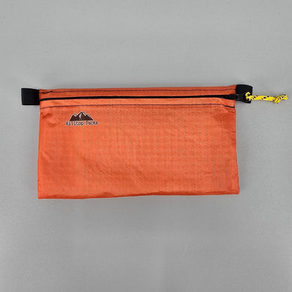 Hilltop Packs LLC - Ultralight Zipper Pouches - Classic Patterns - Challenge D50T Fabric - Orange, medium