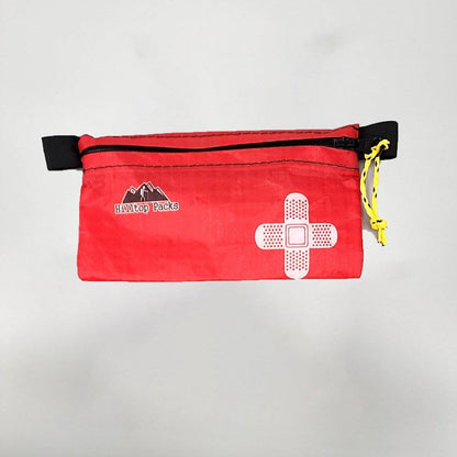 Hilltop Packs LLC - Ultralight Zipper Pouches - Classic Patterns - Challenge D50T Fabric - Red, med kit 2, small