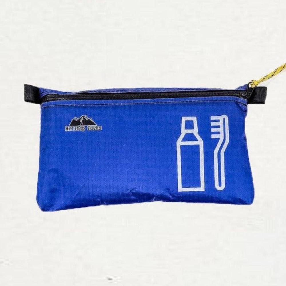 Hilltop Packs LLC - Ultralight Zipper Pouches - Classic Patterns - Challenge D50T Fabric - Blue, hygiene, medium