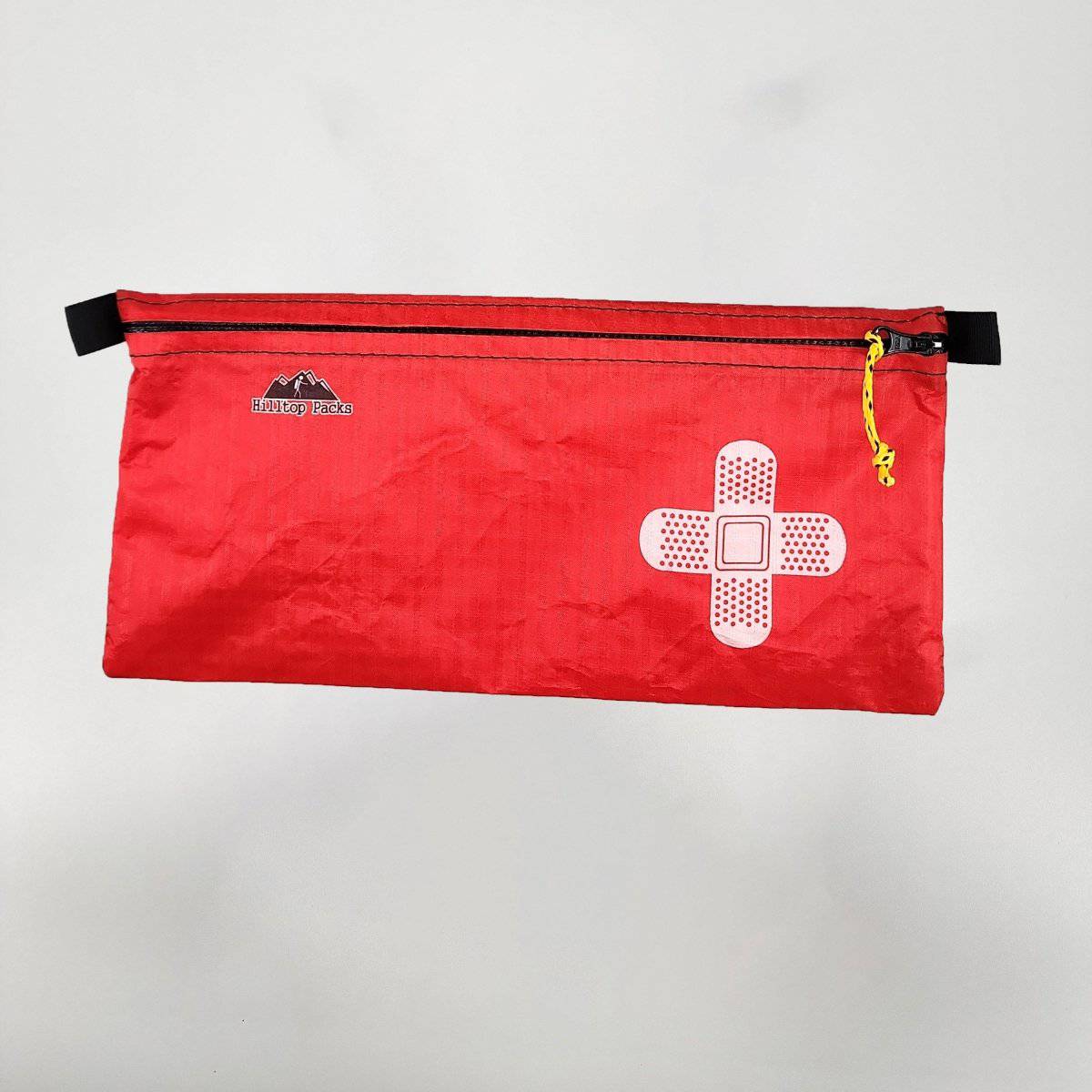 Hilltop Packs LLC - Ultralight Zipper Pouches - Classic Patterns - Challenge D50T Fabric - Red, med kit 2, large