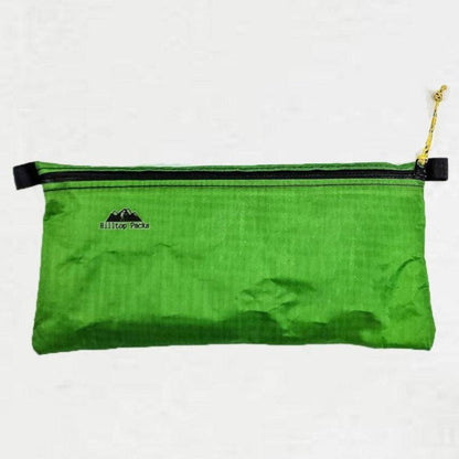 Hilltop Packs LLC - Ultralight Zipper Pouches - Classic Patterns - Challenge D50T Fabric - Green, large